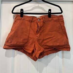 High Waist Orange Summer Shorts